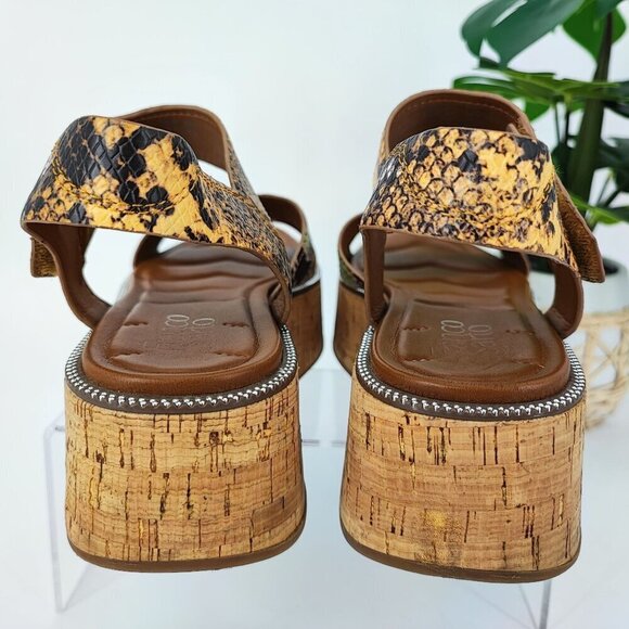 Franco Sarto Women's Ozio Brown Synthetic Platform Sandals Size 8.5M - Picture 3 of 8